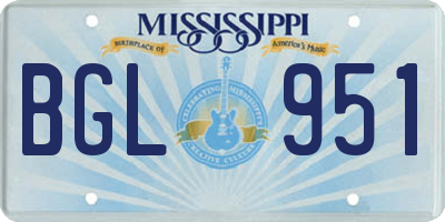 MS license plate BGL951