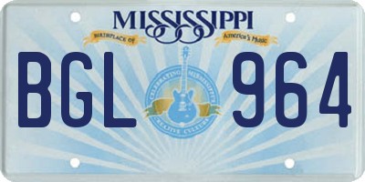 MS license plate BGL964