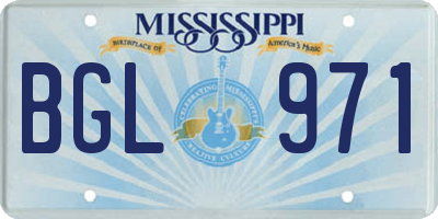 MS license plate BGL971