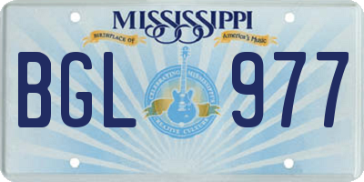 MS license plate BGL977