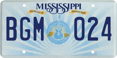 MS license plate BGM024
