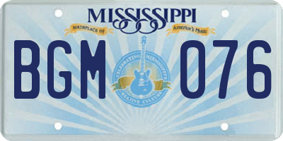MS license plate BGM076