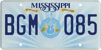 MS license plate BGM085