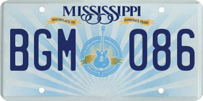 MS license plate BGM086