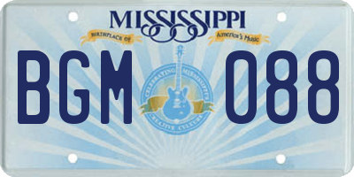 MS license plate BGM088