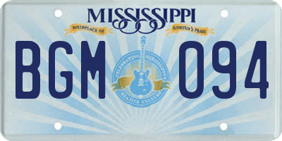MS license plate BGM094
