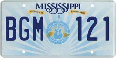 MS license plate BGM121
