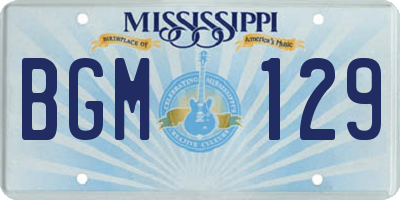 MS license plate BGM129