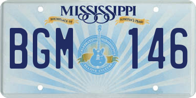MS license plate BGM146