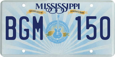 MS license plate BGM150
