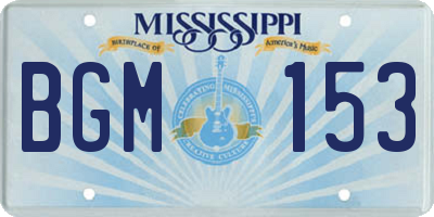 MS license plate BGM153