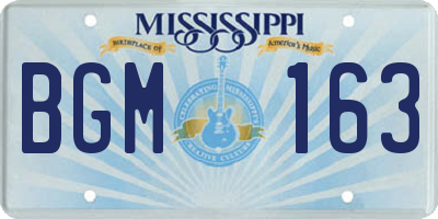MS license plate BGM163