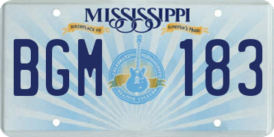 MS license plate BGM183