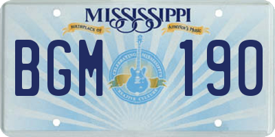 MS license plate BGM190