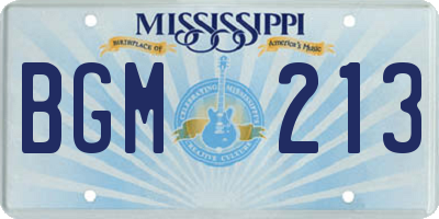 MS license plate BGM213