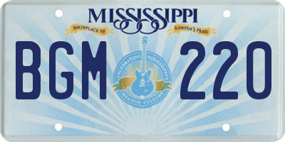 MS license plate BGM220
