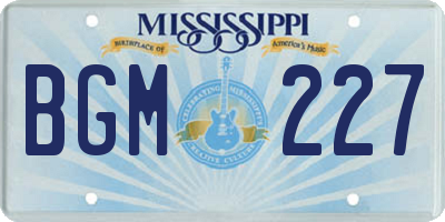MS license plate BGM227