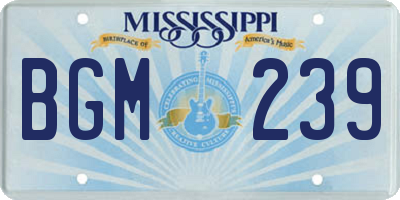 MS license plate BGM239