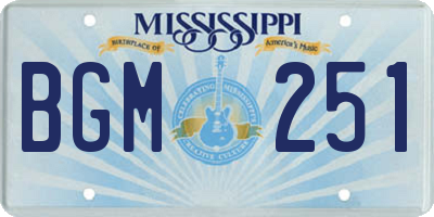 MS license plate BGM251