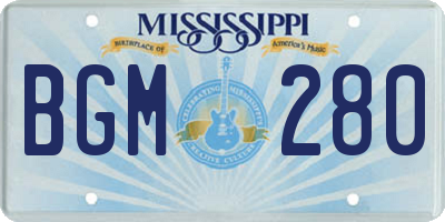 MS license plate BGM280