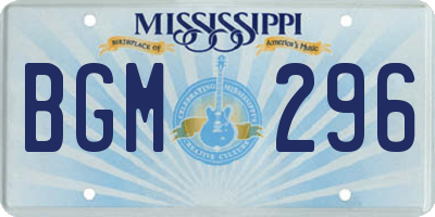 MS license plate BGM296
