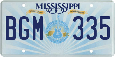 MS license plate BGM335