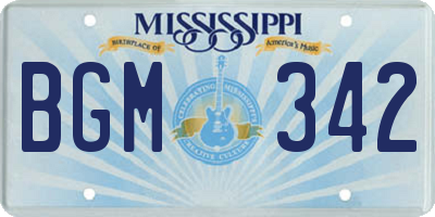 MS license plate BGM342