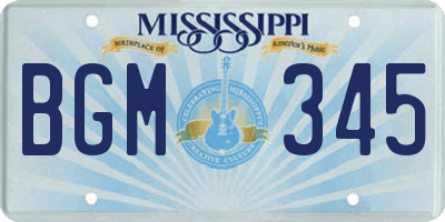 MS license plate BGM345