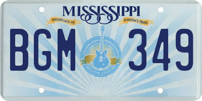 MS license plate BGM349