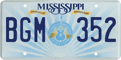 MS license plate BGM352