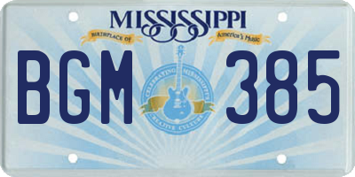 MS license plate BGM385