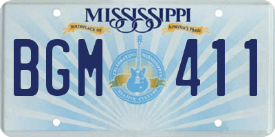 MS license plate BGM411