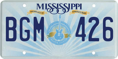 MS license plate BGM426