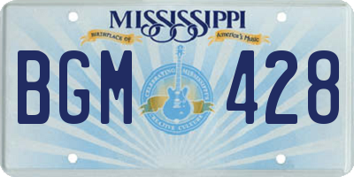 MS license plate BGM428