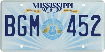 MS license plate BGM452
