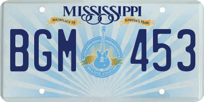 MS license plate BGM453
