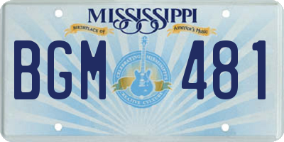 MS license plate BGM481