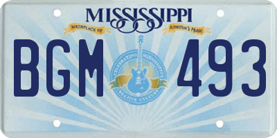 MS license plate BGM493