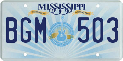 MS license plate BGM503