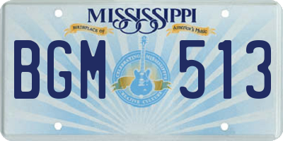 MS license plate BGM513