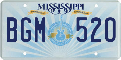 MS license plate BGM520