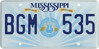 MS license plate BGM535