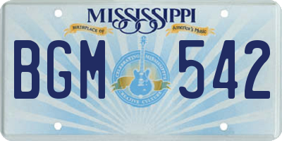 MS license plate BGM542