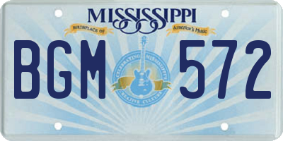 MS license plate BGM572
