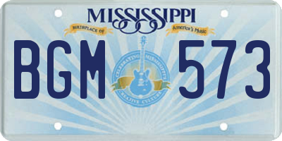 MS license plate BGM573
