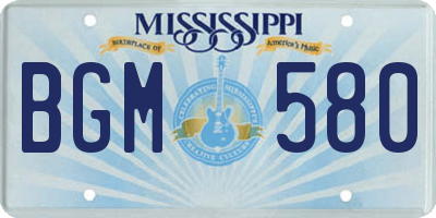 MS license plate BGM580