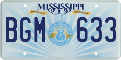 MS license plate BGM633