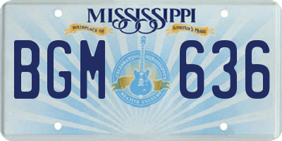 MS license plate BGM636