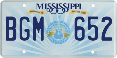 MS license plate BGM652