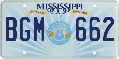 MS license plate BGM662